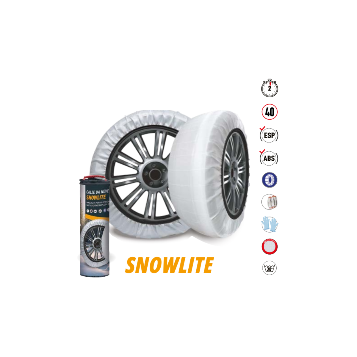 CALZE DA NEVE AUTO OMOLOGATE S M  L XL XXL